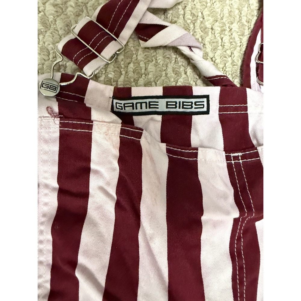 Game Bibs Adult Unisex Overalls XL Maroon White Stripe Fan Gear Tailgate College - Picture 4 of 8